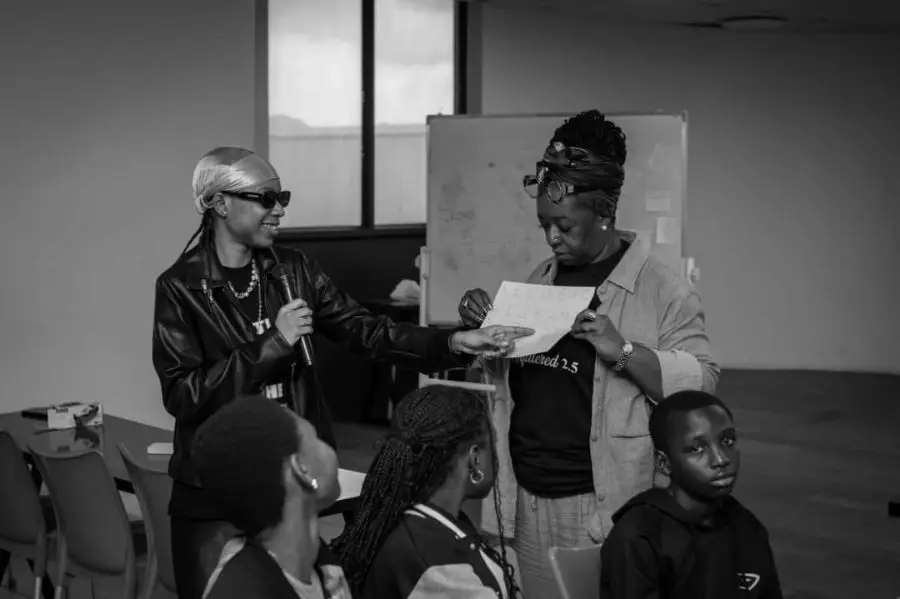 A mentor leading a session with students